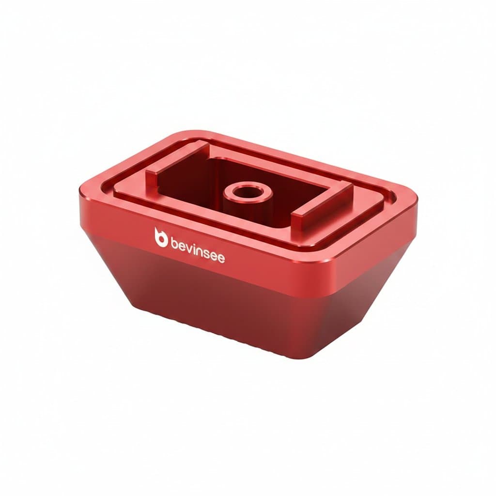 A BEVINSEE aluminum jack pad set, essential for safely lifting your vehicle with a car jack for changing tires, shown in a clean, professional studio setting.