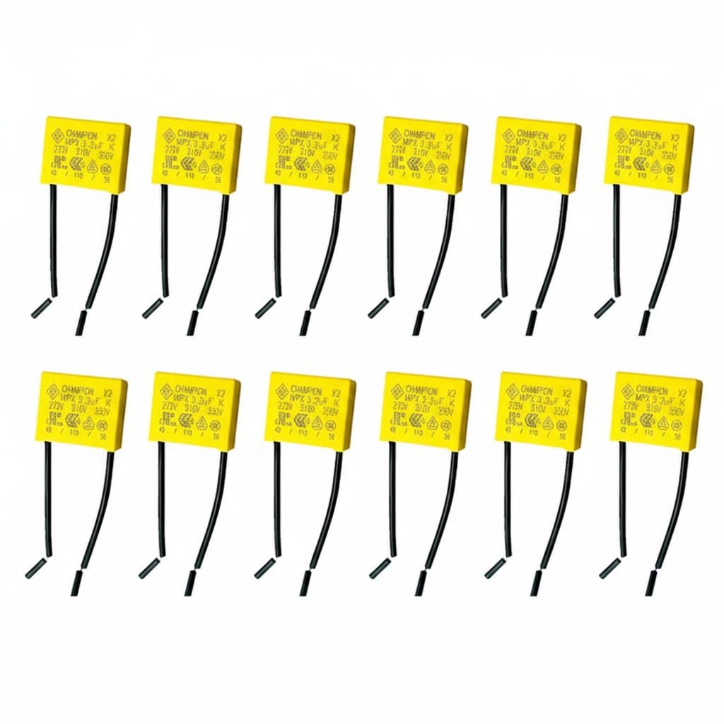3.3UF 275VAC safety capacitor for anti-light flash in smart touch switches and electric fans, showing component details.