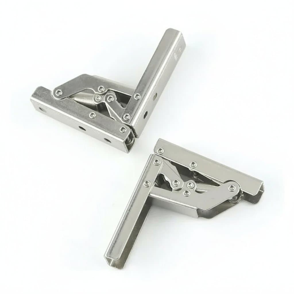 90-degree spring folding furniture hinge for hole-free installation on foldable desks, chairs, and bridge hardware accessories.
