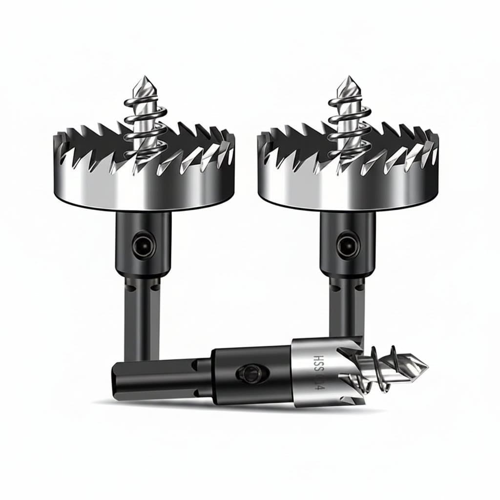 Premium 12-100mm Hole Saw Set with Hard Metal Drill Bits for cutting stainless steel, iron, wood, and plastic.
