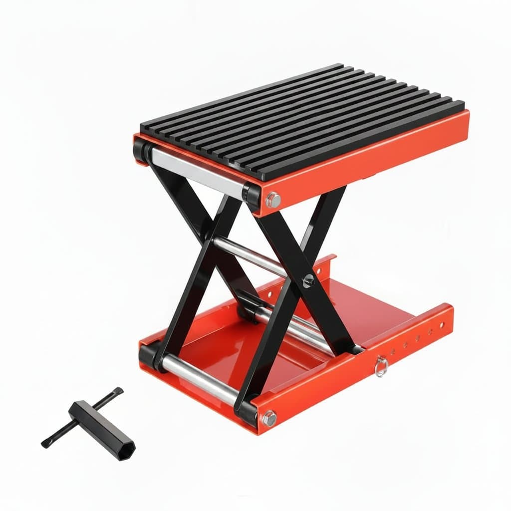 Heavy Duty Scissor Jack Lift | 1200lbs Wide Deck | ATV & Dirt Bike Stand