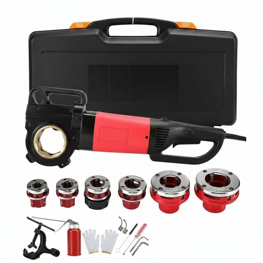 2300W Portable Hand-Held Electric Pipe Threading Machine Household Hinged Plate Galvanized Pipe Threading Tool - Image 1