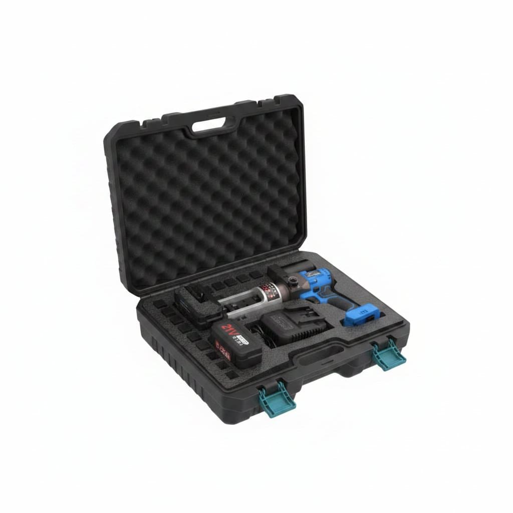 SL240 electric hydraulic wire clamp with brushless motor for crimping 10-240mm copper terminals, rechargeable for electricians.