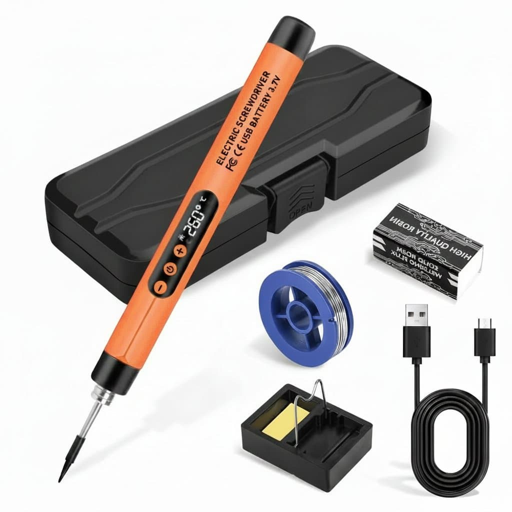 Mini Cordless Soldering Iron | USB Rechargeable | LCD Digital Display for Electronics Repair