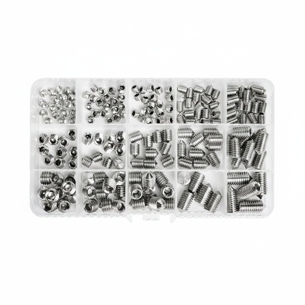 304 Stainless Steel Grub Screws | DIN914 Hex Socket Assortment Kit M3-M10 | High Hardness Fasteners - Image 1