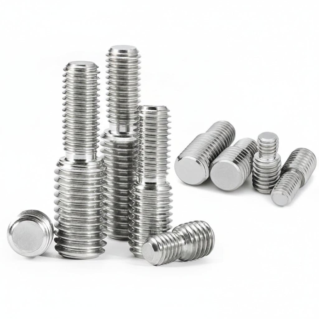 304 stainless steel male-to-male thread adapter bolts in M3 through M20 sizes for converting between different thread standards.