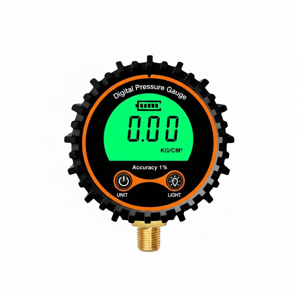Digital Tire Pressure Gauge | LCD Display, Rubber Case | 200 PSI - Professional Grade Tool
