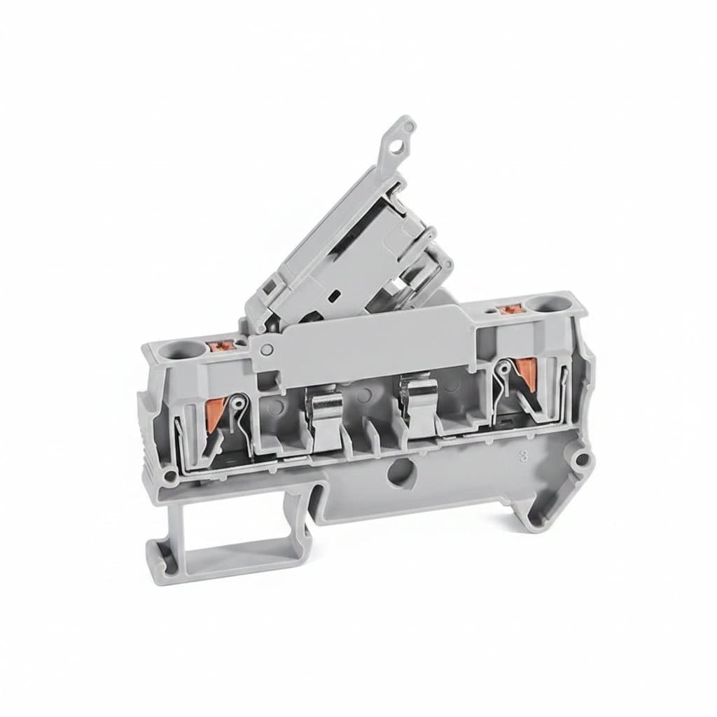 DIN Rail Fuse Terminal Block | 10-Pack with Quick-Spring Clamp for Industrial Cabinets