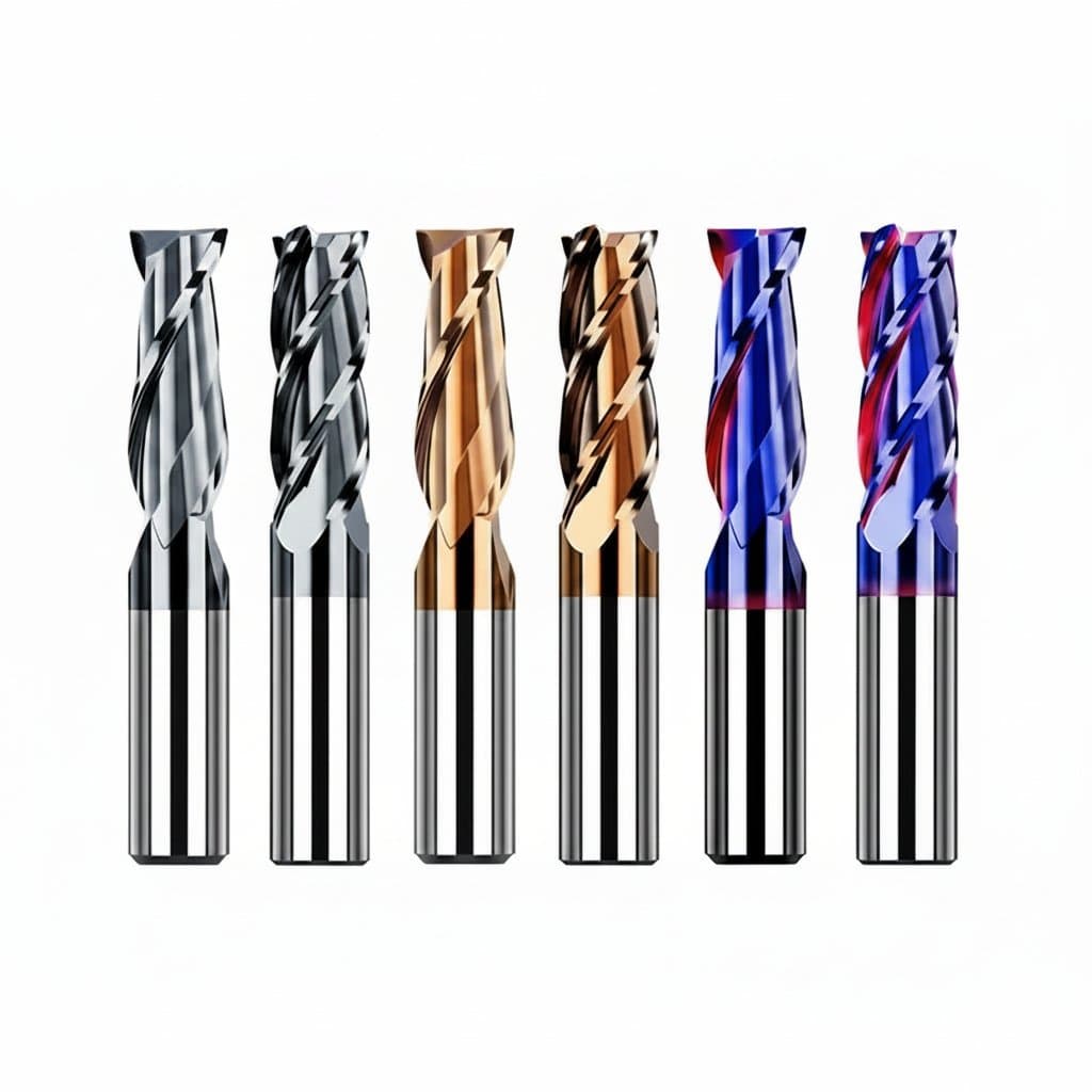 CNC End Mill Set | Tungsten Carbide 2 & 4 Flute Cutters | Alloy Coating for Metal & Alloy Milling