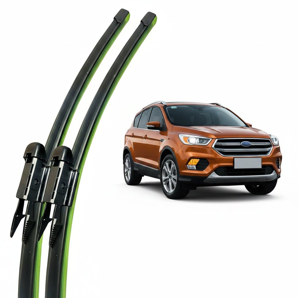 Two car wiper blades for Ford Kuga models from 2013-2019, ensuring clear visibility with 26 inch wiper blades.