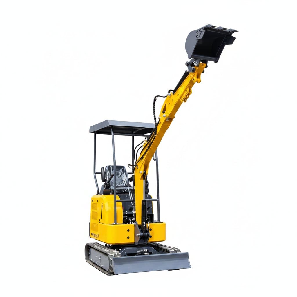 Crawler Mini Excavator 1.7 ton with Kubota diesel engine, ideal for farm digging and construction projects with custom hydraulic controls.