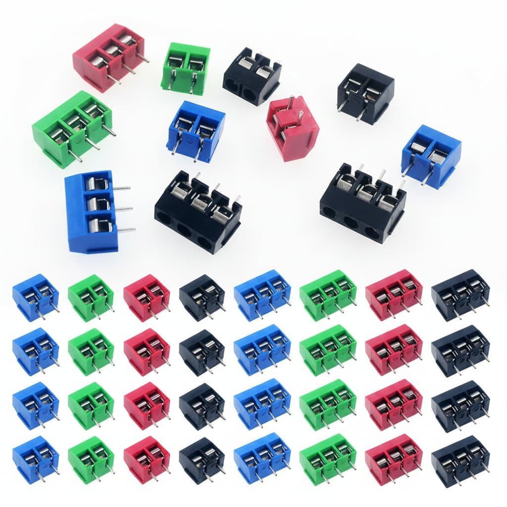 PCB Terminal Block Kit | 5.0mm Pitch | 2P & 3P Screw Connectors | 50-Piece Assortment - Image 1