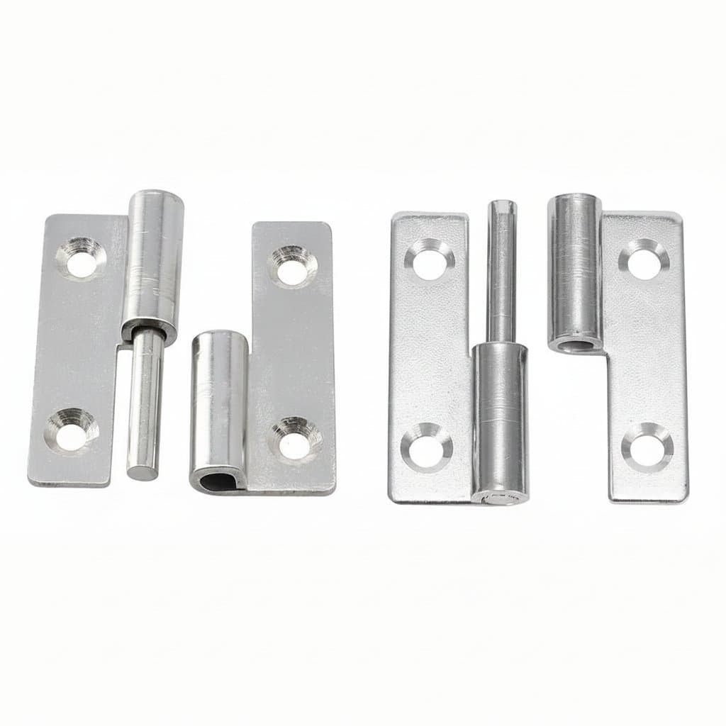 304 stainless steel slip joint removable hinge with lift-off flag design for left or right opening furniture applications.