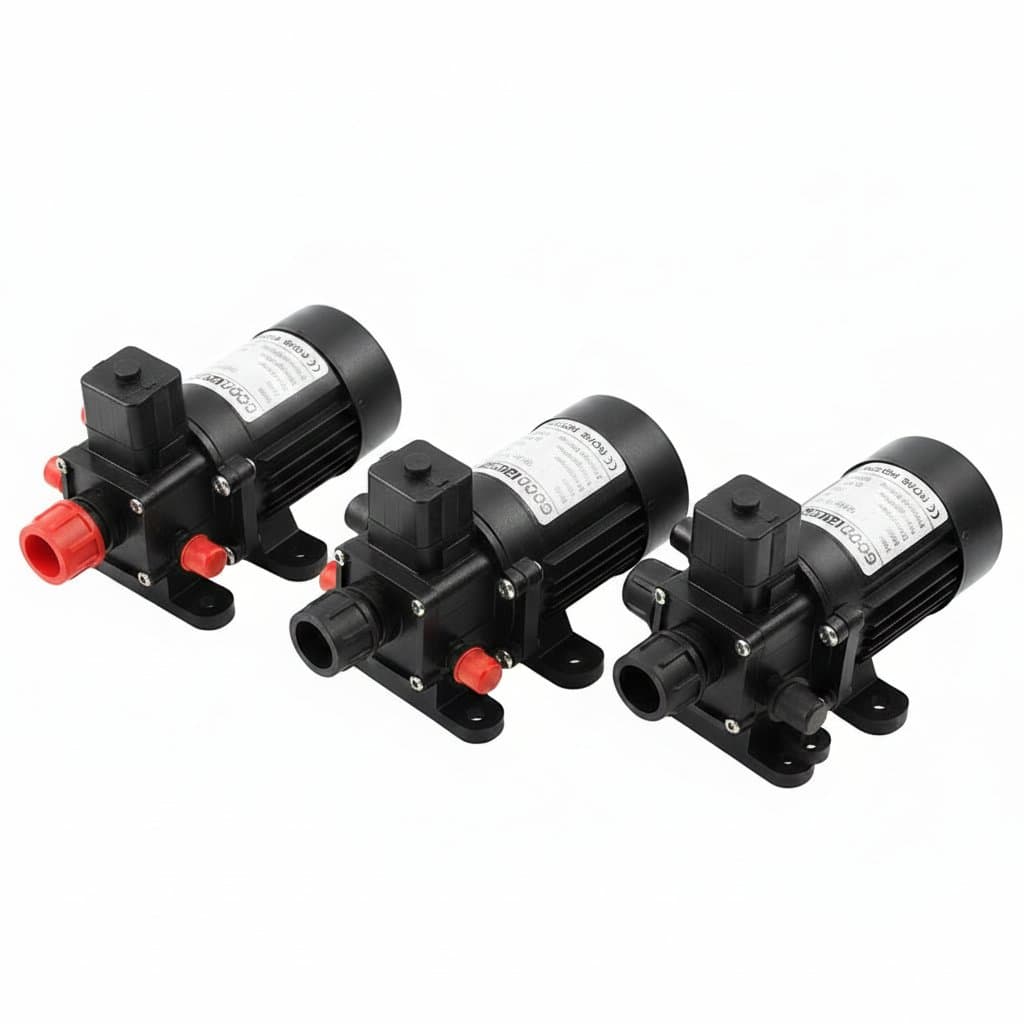 72W 12V DC micro electric diaphragm pump with automatic switch, 6L/Min flow, for high-pressure applications like car washing or spraying.