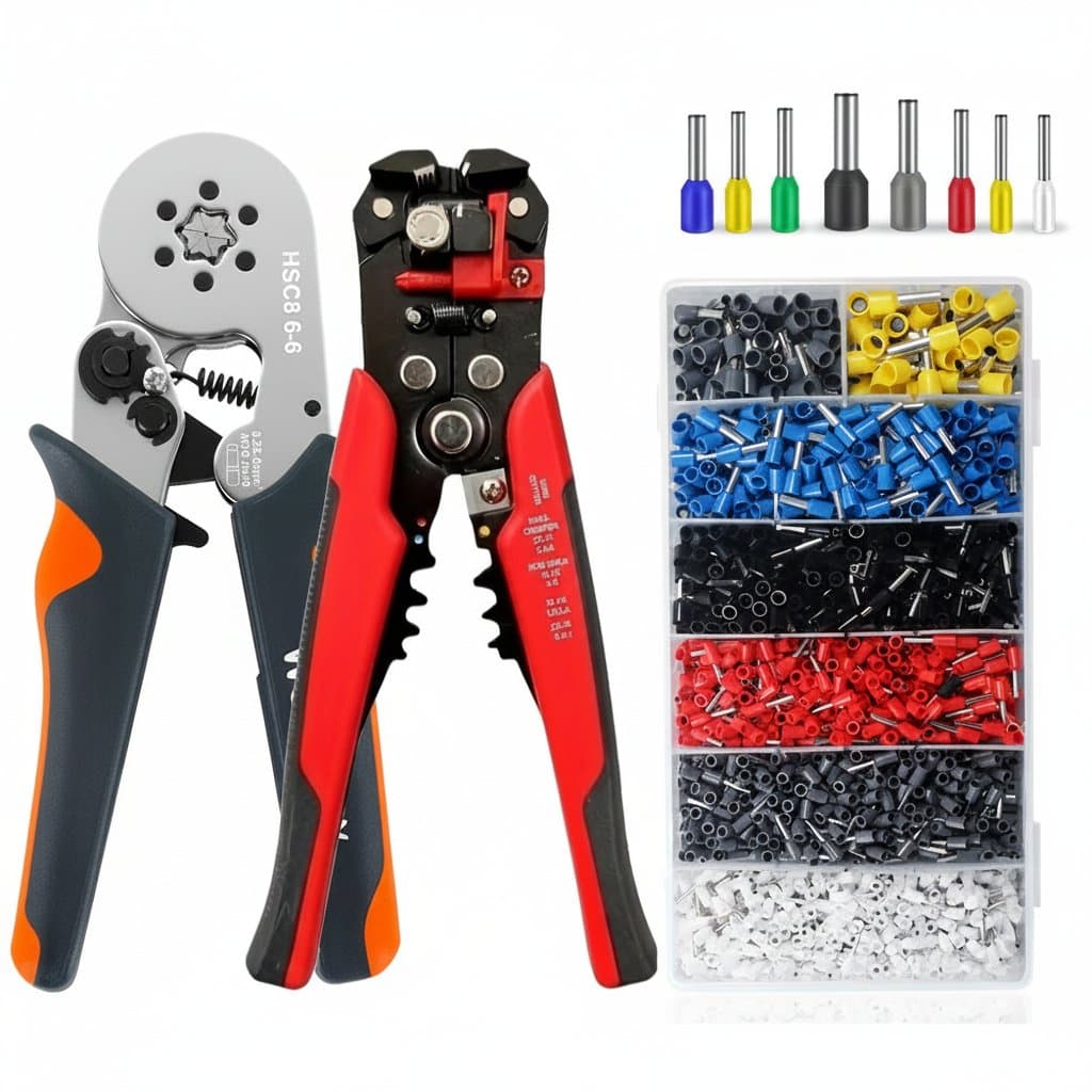 Wire Stripper & Cutter | Automatic Crimping Tool | 24-10 AWG - Professional Grade Tool