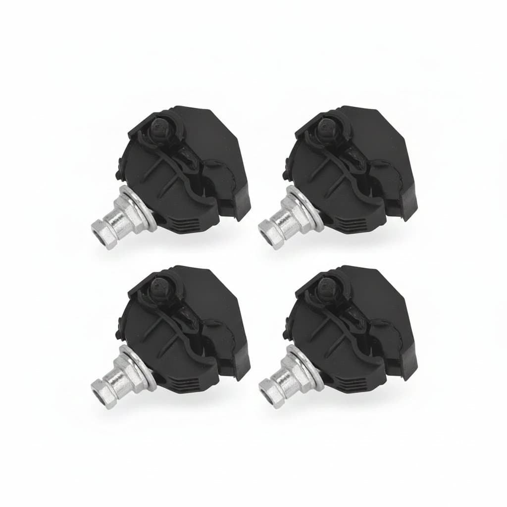 Insulation Piercing Connector set of 5 for 1KV main and branch line connections, featuring a no-peel clamp design for high and low voltage cables.