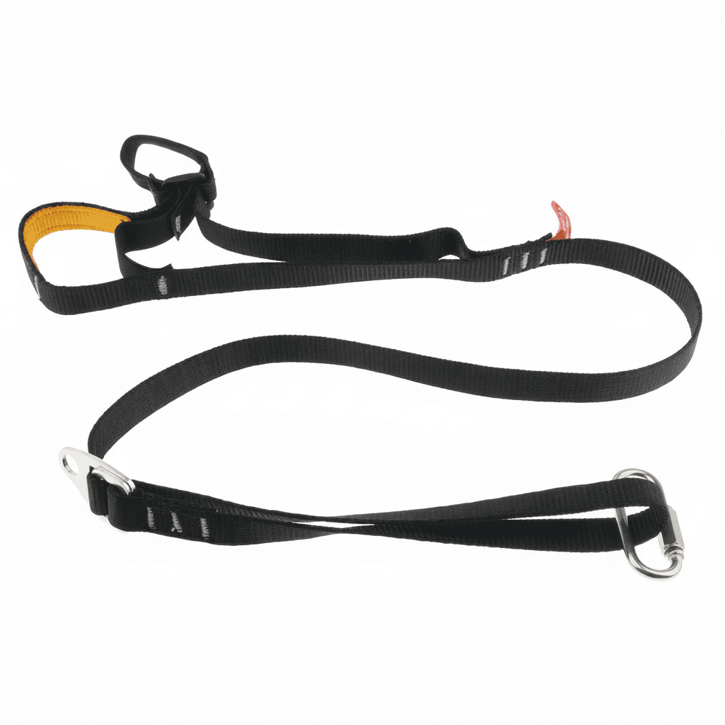 Adjustable Non-slip Foot Ascender Riser for climbing and mountaineering, showing the durable cam and strap system on a boot.