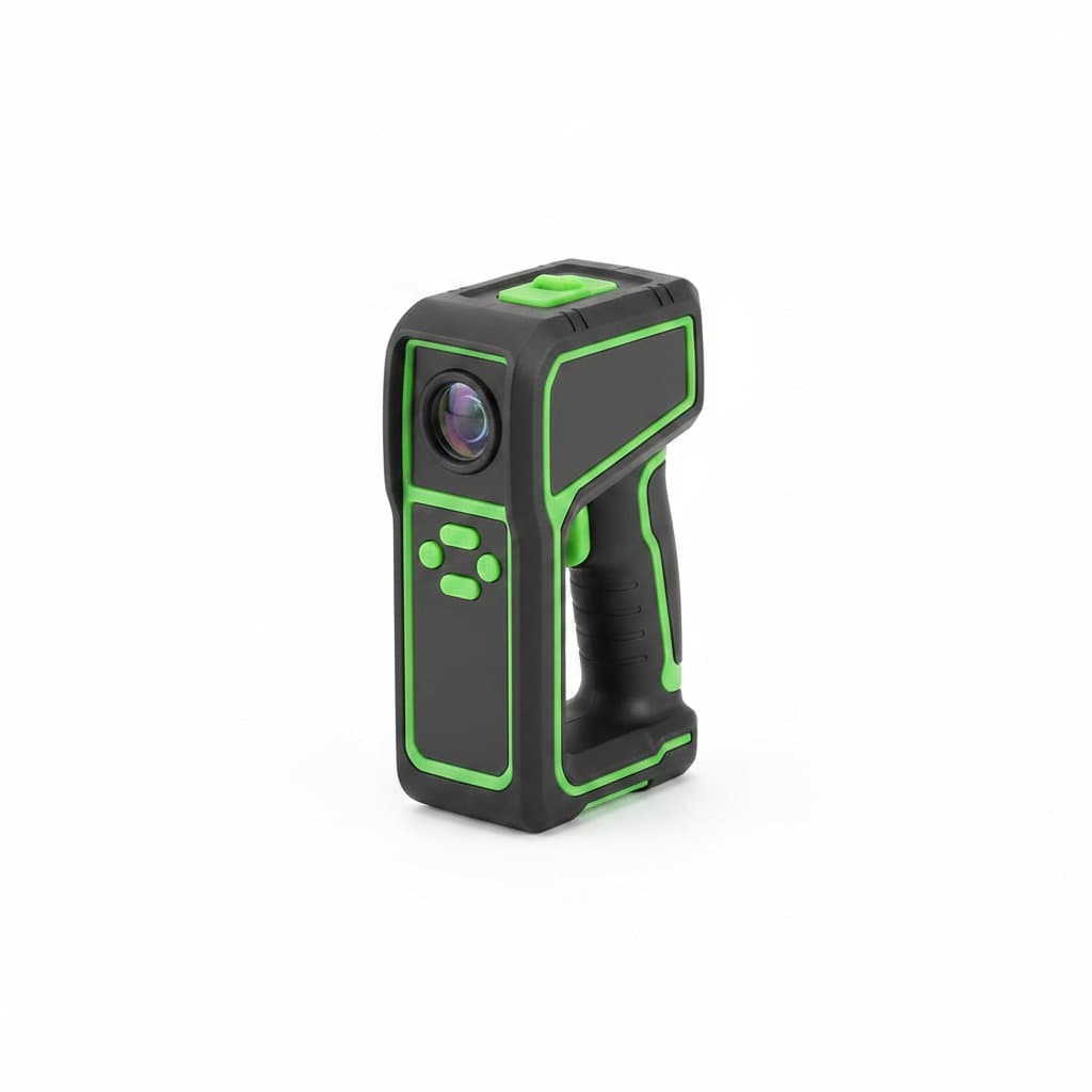 Digital Laser Measure 60-120m, front view with display.