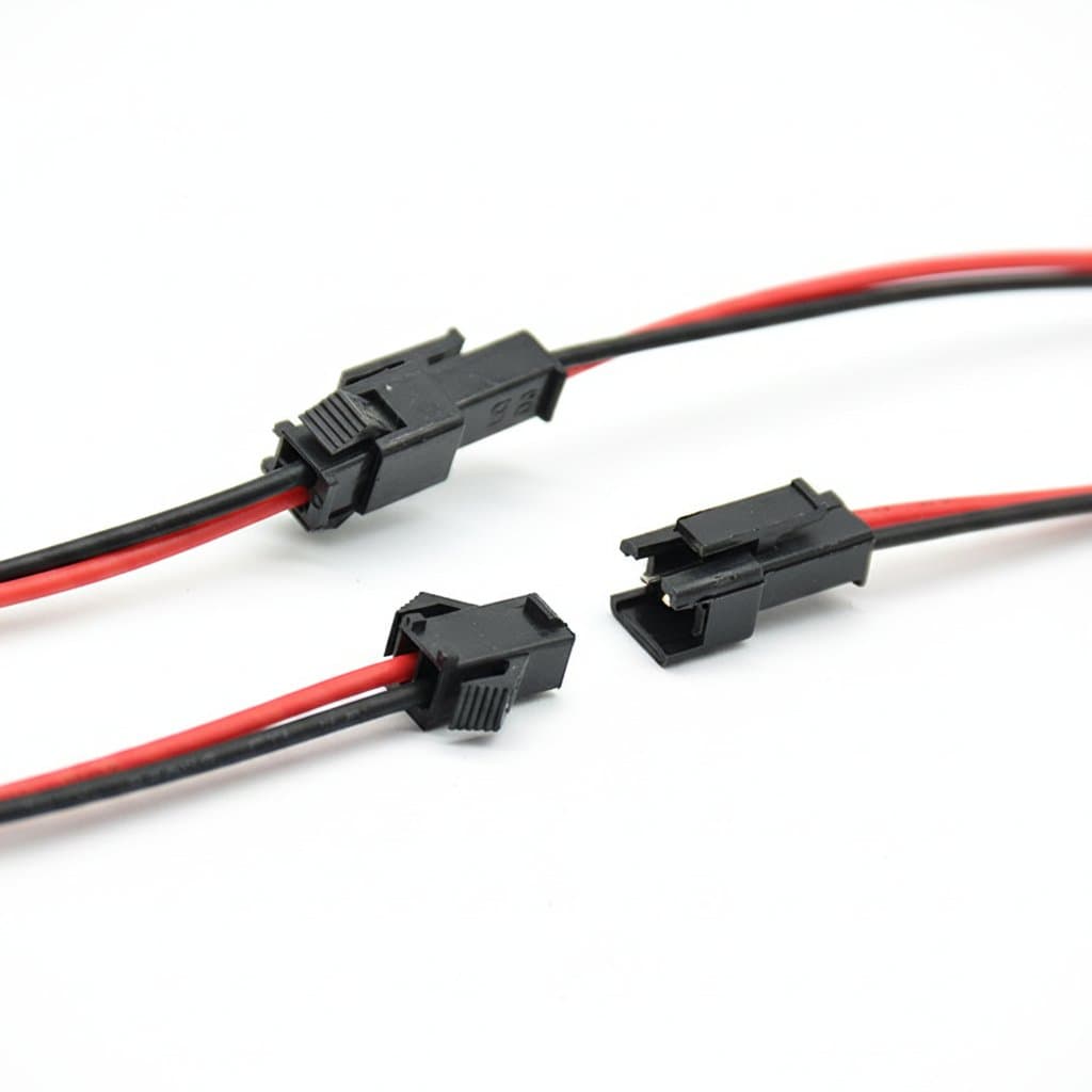 JST LED connectors set with 2-pin, 3-pin, and 4-pin male and female plugs for 3528 and 5050 LED strips, 15cm long.