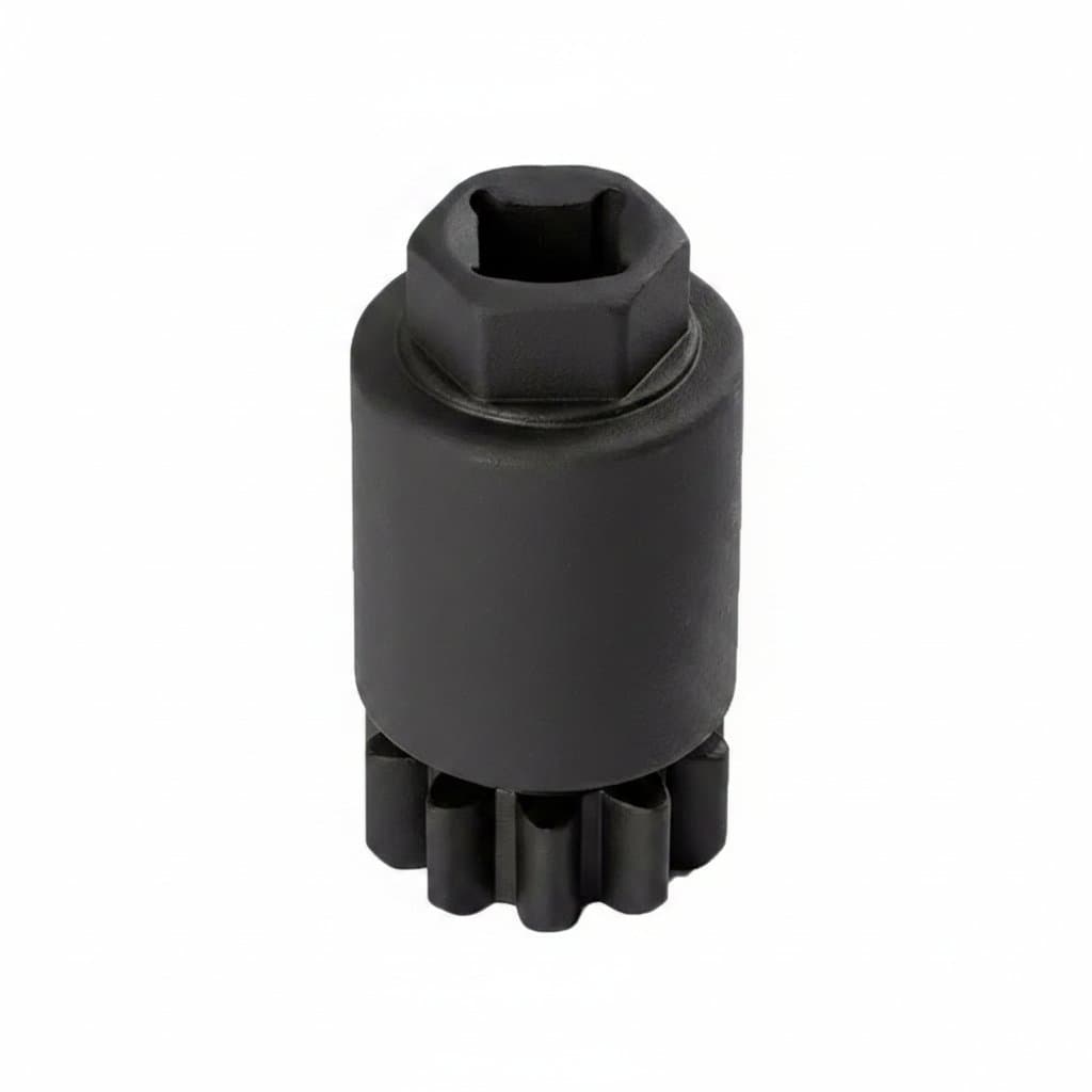 Flywheel Turning Tool in black for Volvo D11, D13, D16 and Mack MP7, MP8, MP10 engines from 2008-2018, used for engine barring procedures.