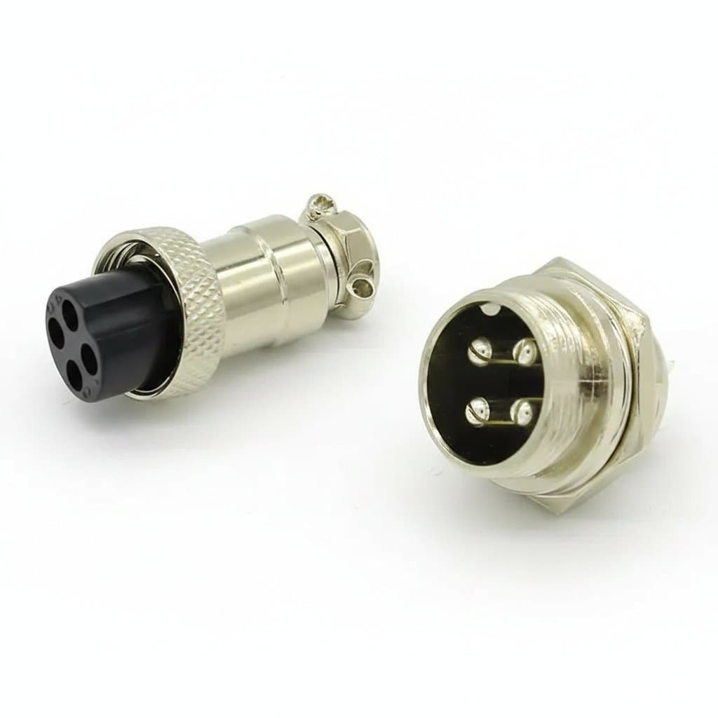GX16-4 Aviation Connector Set | 16mm Panel Mount Plug & Socket | Heavy-Duty Circular Connectors - Image 1