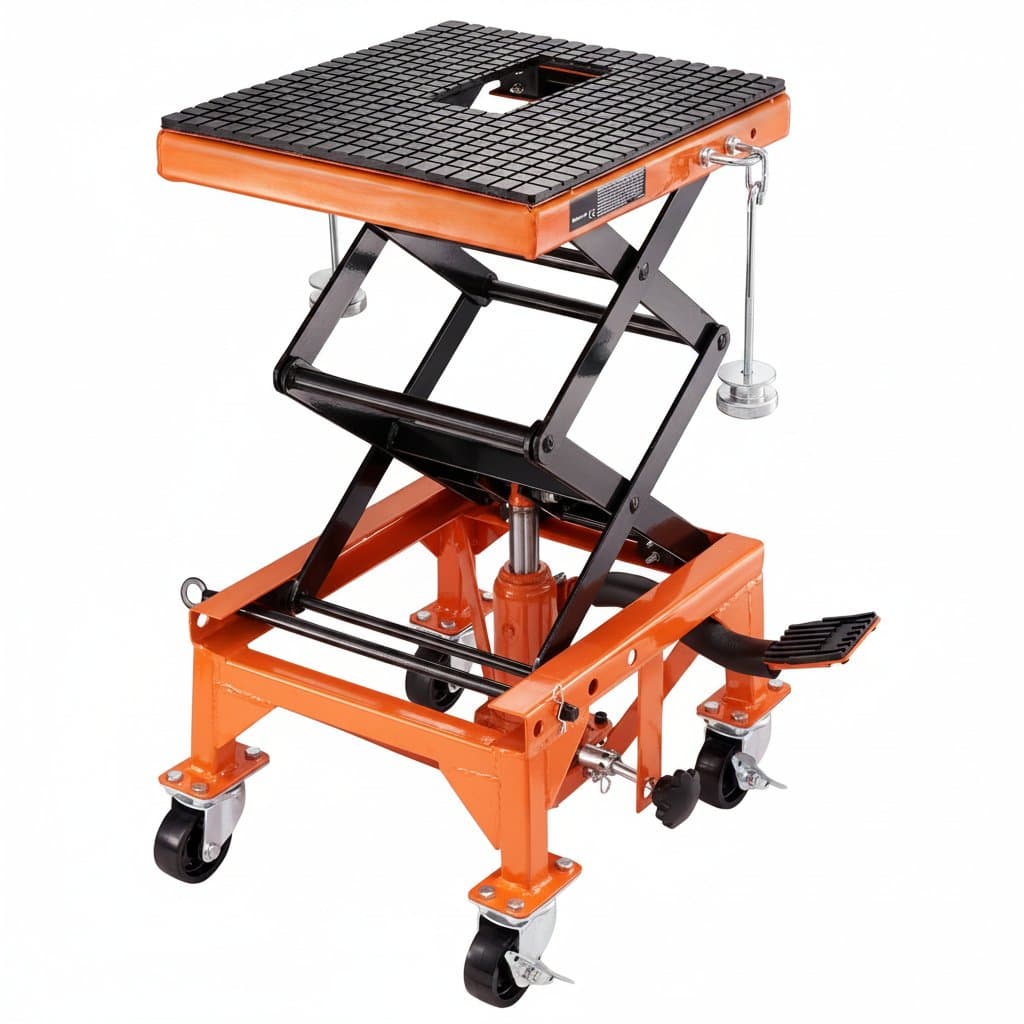 Hydraulic Motorcycle Lift | 350 lb Capacity | Foot-Operated Scissor Jack for Dirt Bikes