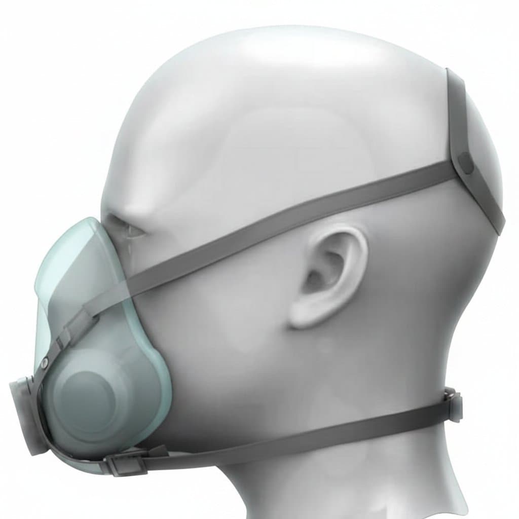 6200 Dust Gas Mask half face respirator with 5N11 particle filters and protective goggles for industrial safety