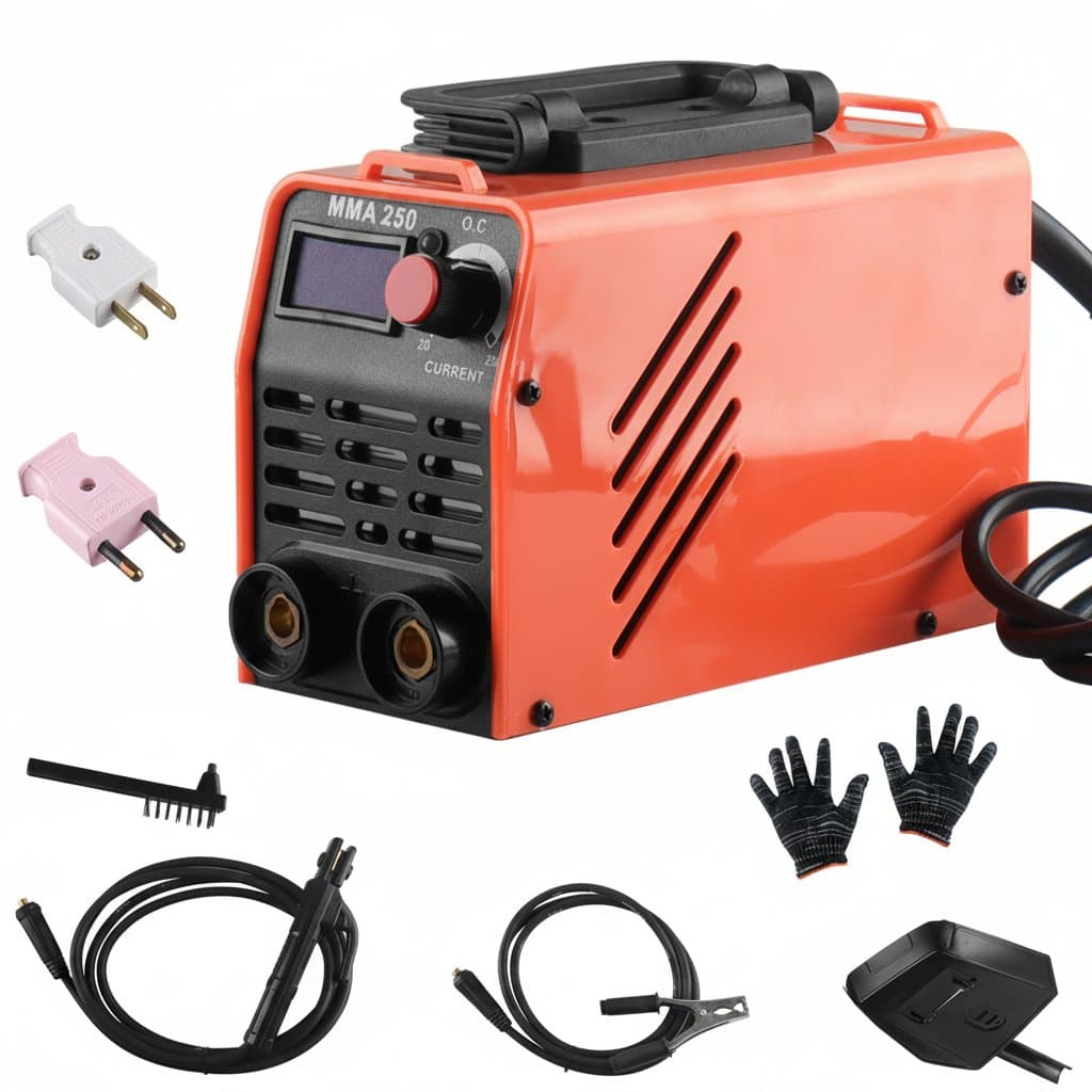250A Adjustable DC Electric Welding Machine for home and workshop metal fabrication, with manual arc welding capability.