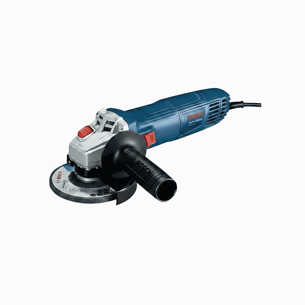 Bosch GWS700 electric angle grinder operating at 12000 RPM for metal polishing, cutting, and grinding tasks.