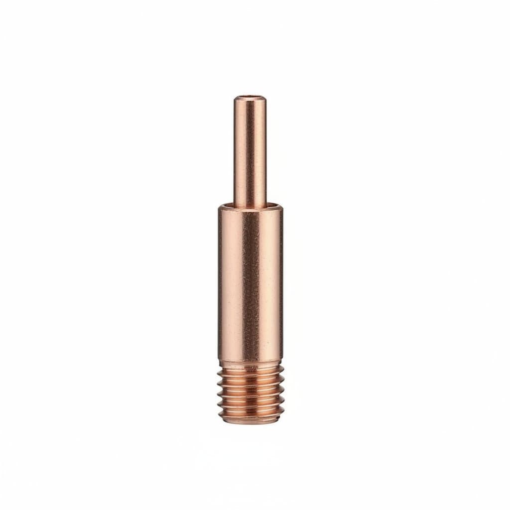 MB-15AK MIG welding torch contact tip and gas nozzle set, 5-10 piece kit with M6 thread for 0.6mm to 1.2mm wire sizes.