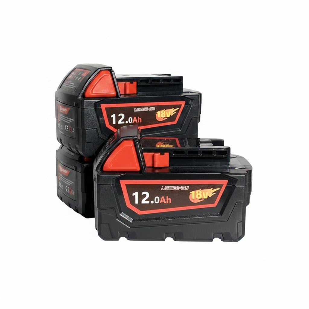 Replacement lithium-ion battery for Milwaukee 18V cordless power tools, compatible with drills, impact drivers, and wrenches.