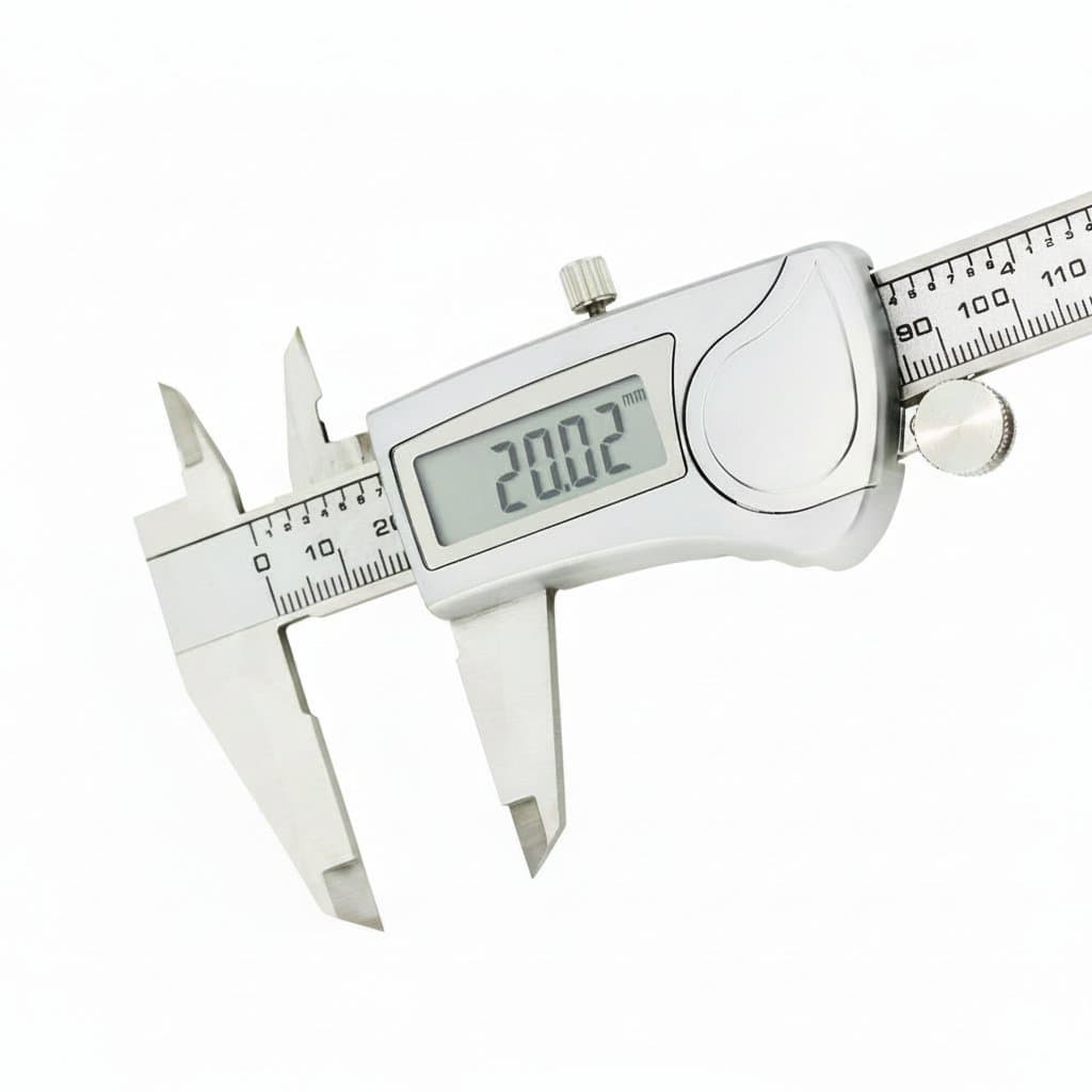 An IP54-rated stainless steel digital caliper, also known as a pachymeter, for precise brake caliper measurements.
