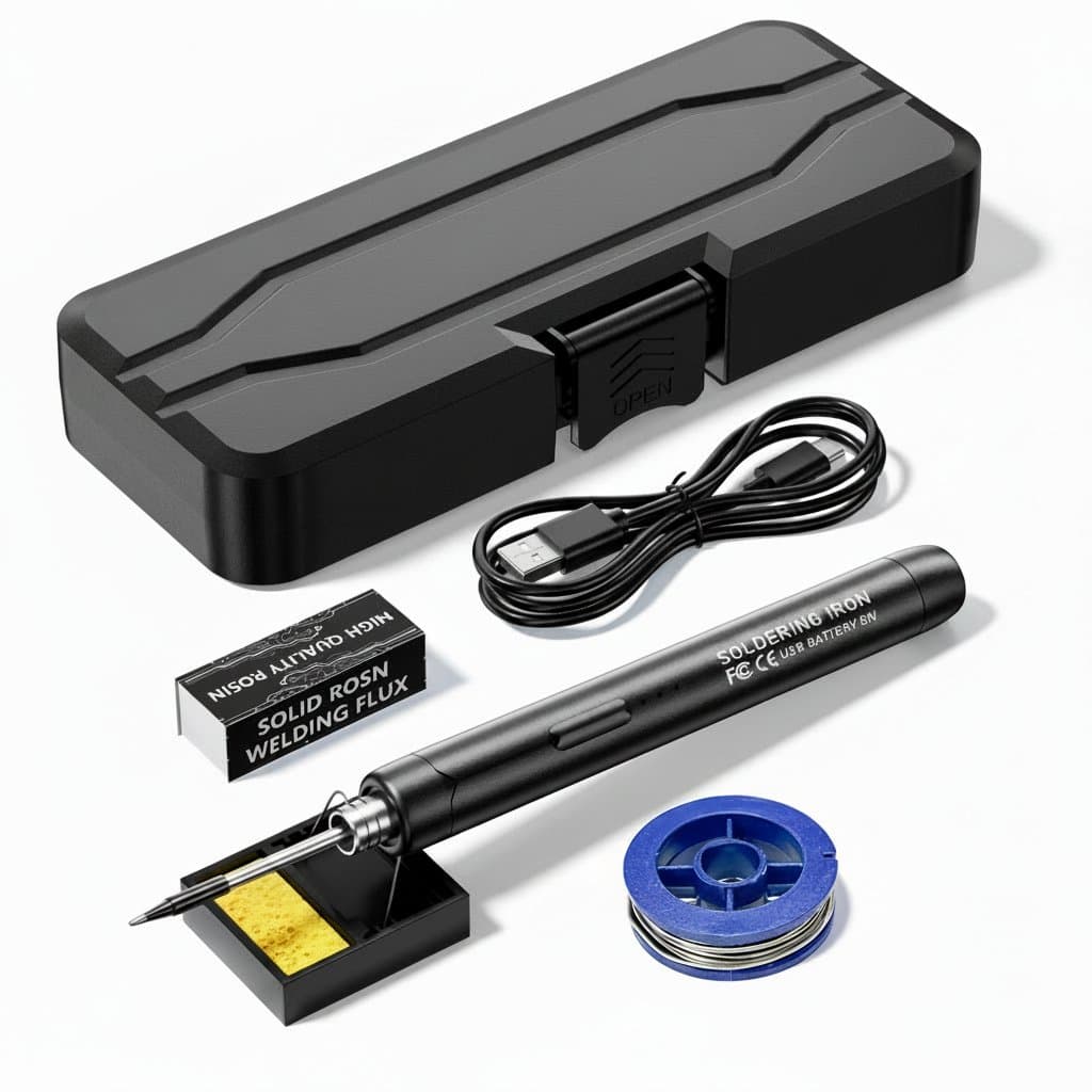 USB Soldering Iron Kit | Cordless & Adjustable Temp | 8W, 300-450°C, 800mAh - Professional Grade Tool