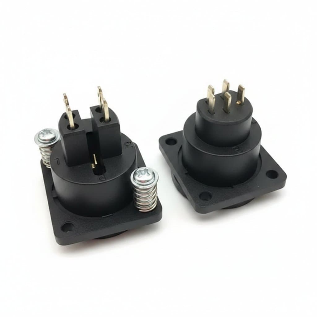 5 to 20 pack of professional XLR microphone connector sockets, 3-pin female panel mount with protective dust cover for audio video equipment.