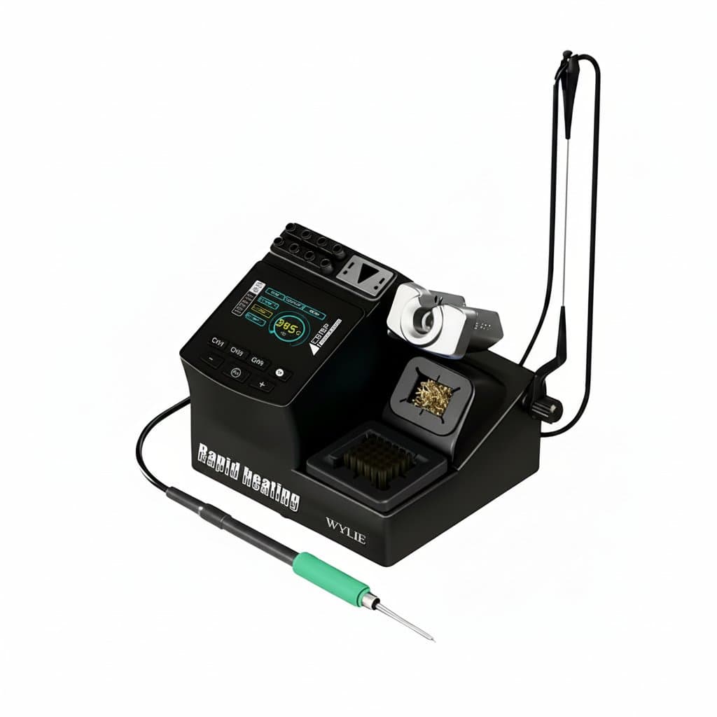 WYLIE WL-C210P 200W Digital Soldering Station with temperature display and C210 handle for precision welding and DIY repair.