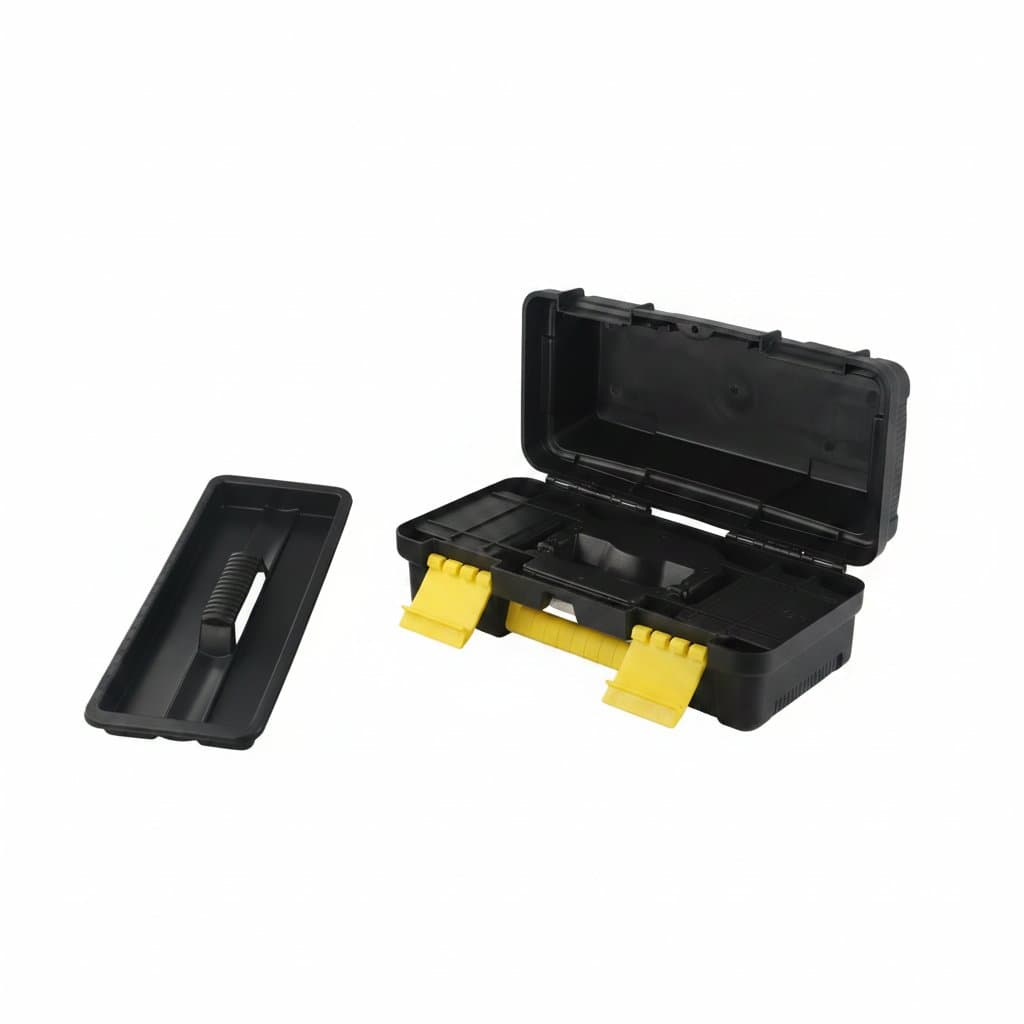 10 Inch Portable Tool Box | Two-Layer Plastic Design | Mini Multi-Functional Accessories Set - Image 1