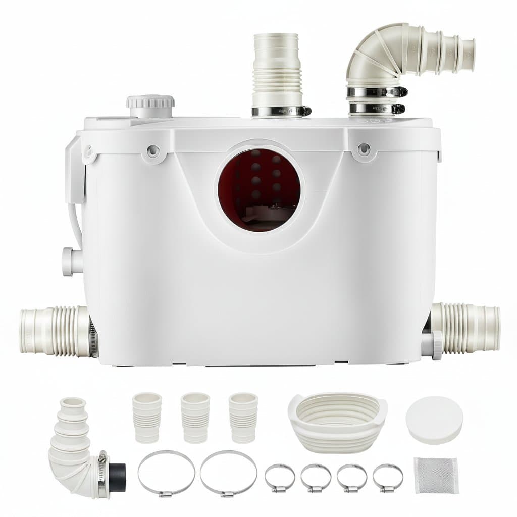 Heavy-Duty Macerator Sump Pump | 700W 9600 L/h Flow | 3 Inlet Waste Water Disposal