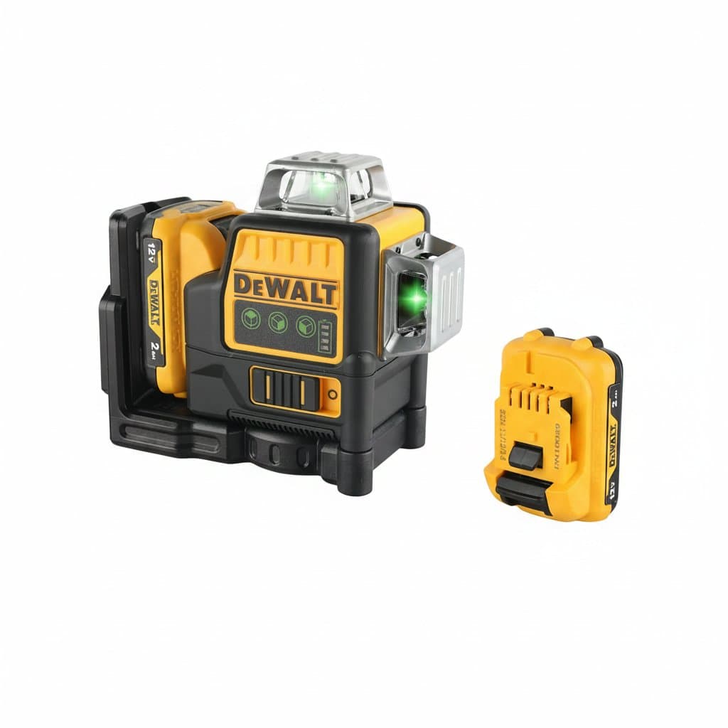 DeWalt DW089LG 12V Green Beam Laser Level | 360° Vertical & Horizontal Line | Outdoor Construction Grade