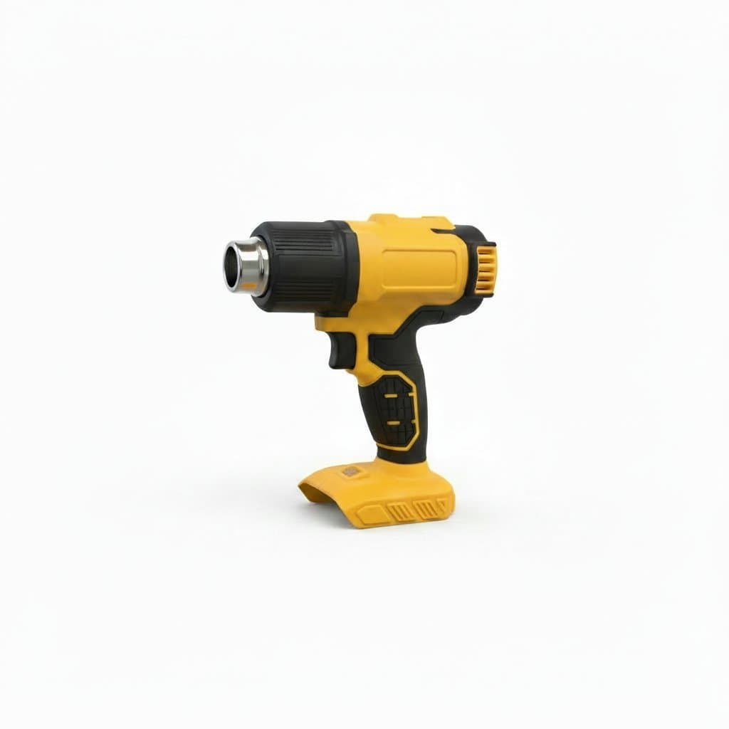 Dewalt DCE530N 20V cordless heat gun, a high-power thermal blower for welding, shrink wrapping, and DIY tasks on a workbench.