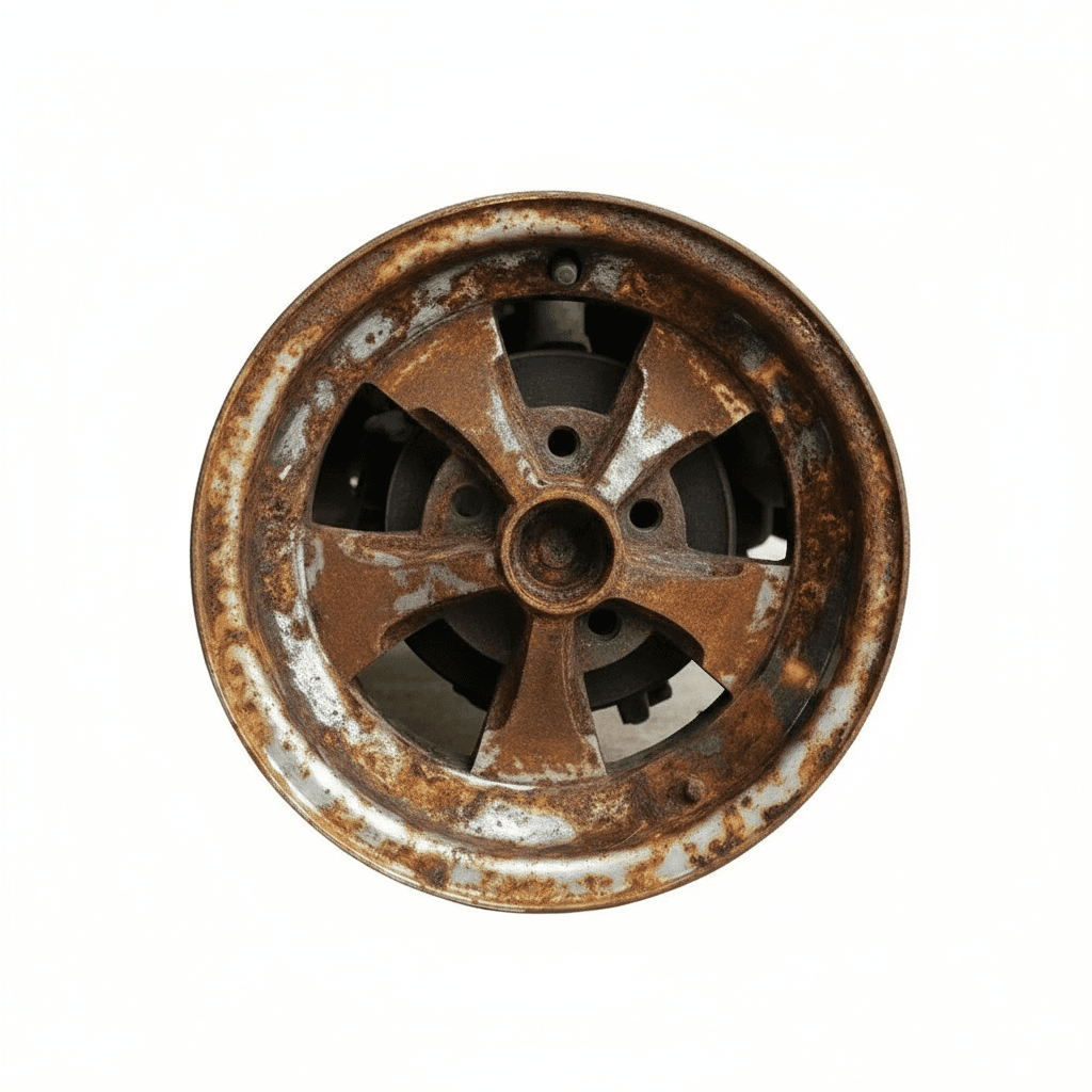 Rust Remover Spray bottle, white with orange label, on a plain background.