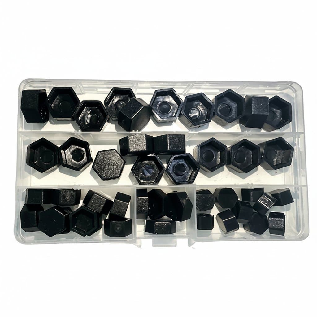 Socket Nut Caps | Black/White Plastic Dome Protectors | M4-M12 Acorn Screw Covers - Image 1