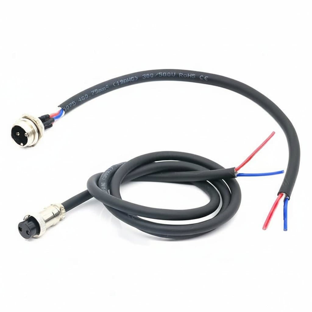 GX16 waterproof aviation plug connector with male and female cable ends, featuring a durable metal shell and secure screw-lock coupling.