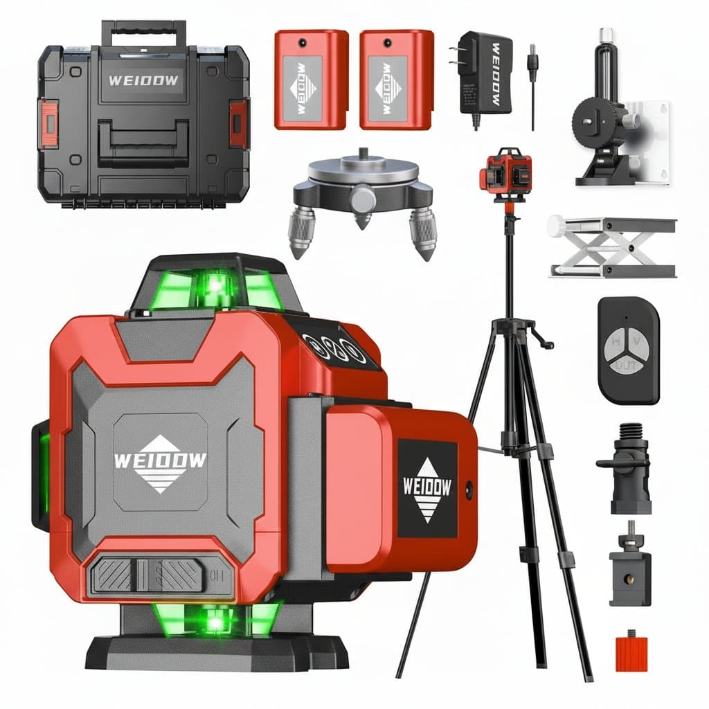 Laser Level | 16-Line 360° Self-Leveling | Tripod & Case Included