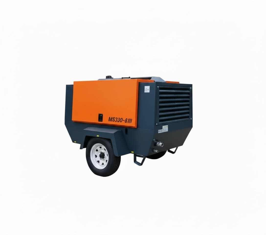 10m³ Diesel Screw Air Compressor | 10 Bar Portable Power | 220V with Wheels for Home & Workshop