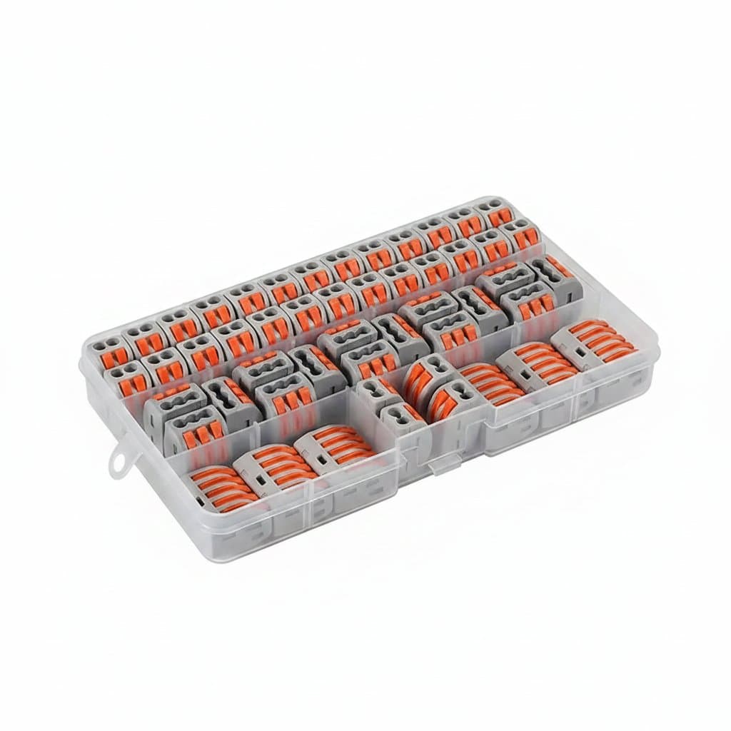 Lever-Acting Wire Connector Kit | 50-Piece Set | 28-12 AWG | Quick-Splice Electrical Terminals