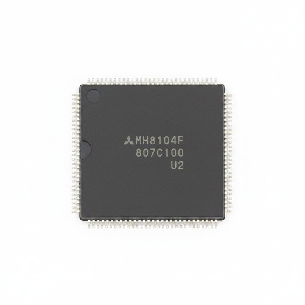 Original MH8104F car ECU chip computer board, a blank CPU module without programmed data for automotive electronics repair.