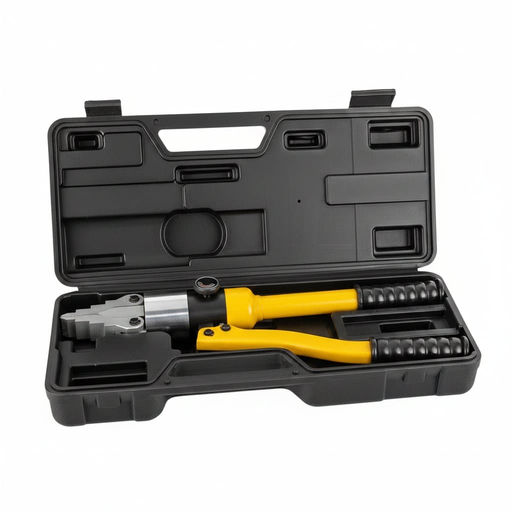 Durable Spreader Tool with alloy steel clamp and hydraulic pressure system, showing ergonomic handle and portable storage case.