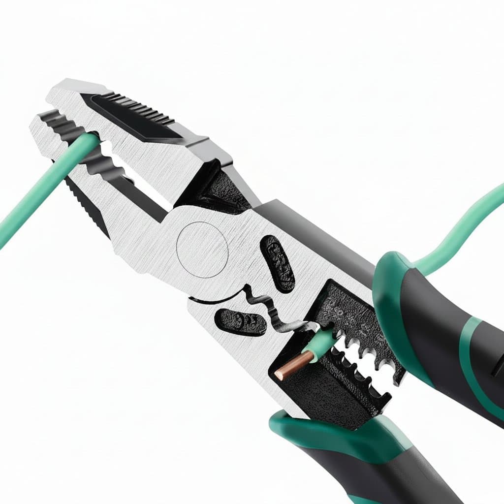 Multi-Function Wire Stripper Pliers | 9 Inch Electrician Tool | Pointed & Diagonal Nose