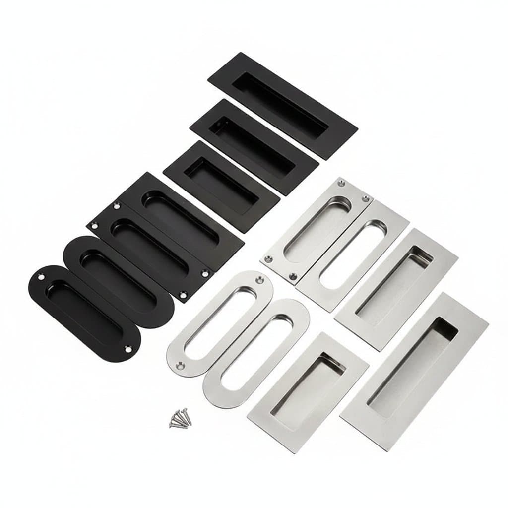 One-piece stainless steel concealed sliding handle for DIY furniture. Designed for built-in applications on sliding doors and drawers.