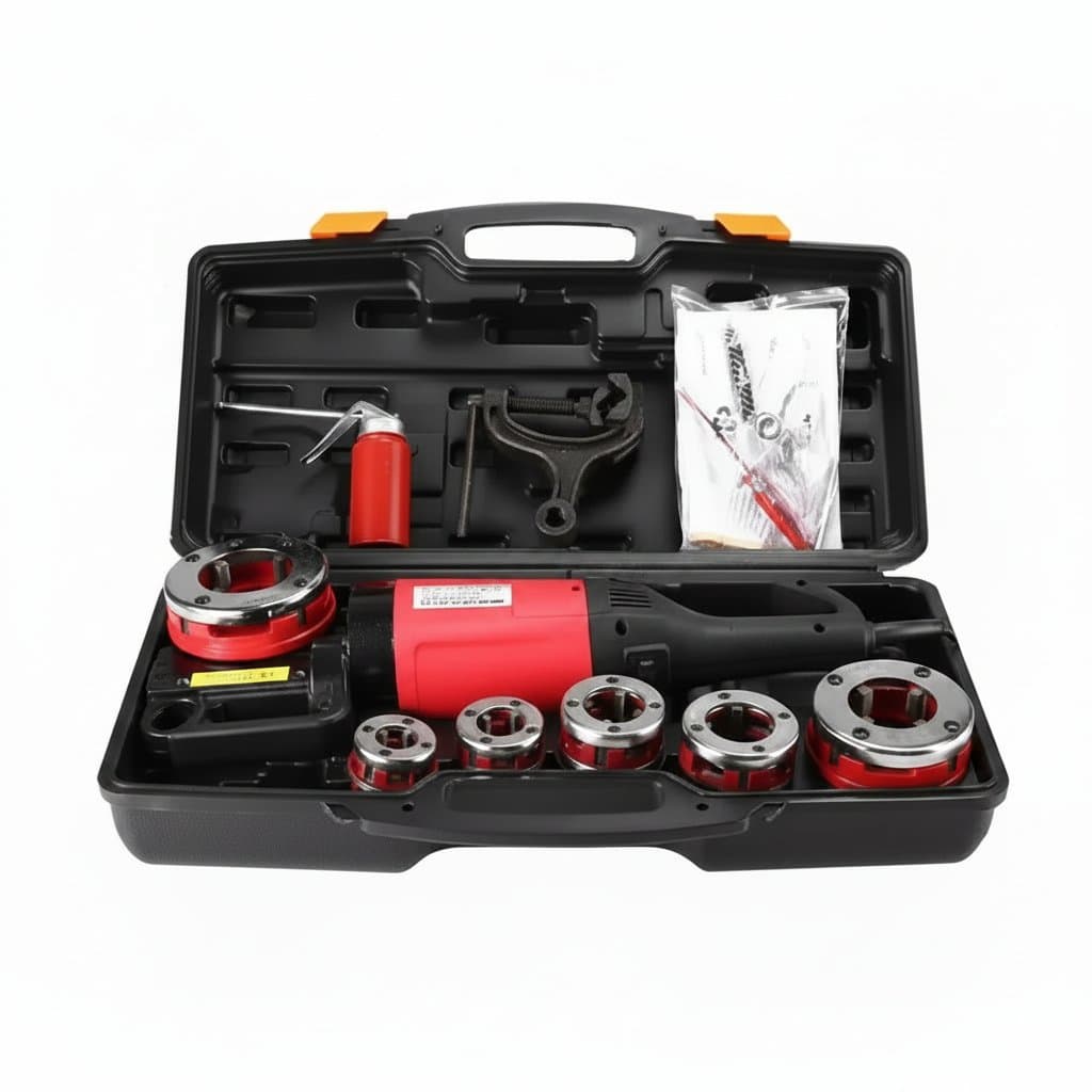 2300W Portable Hand-Held Electric Pipe Threading Machine Household Hinged Plate Galvanized Pipe Threading Tool - Image 1